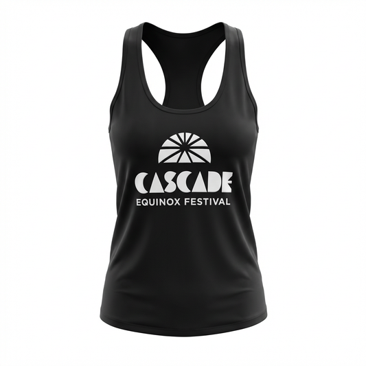 Black Cascade Logo Tank Top
